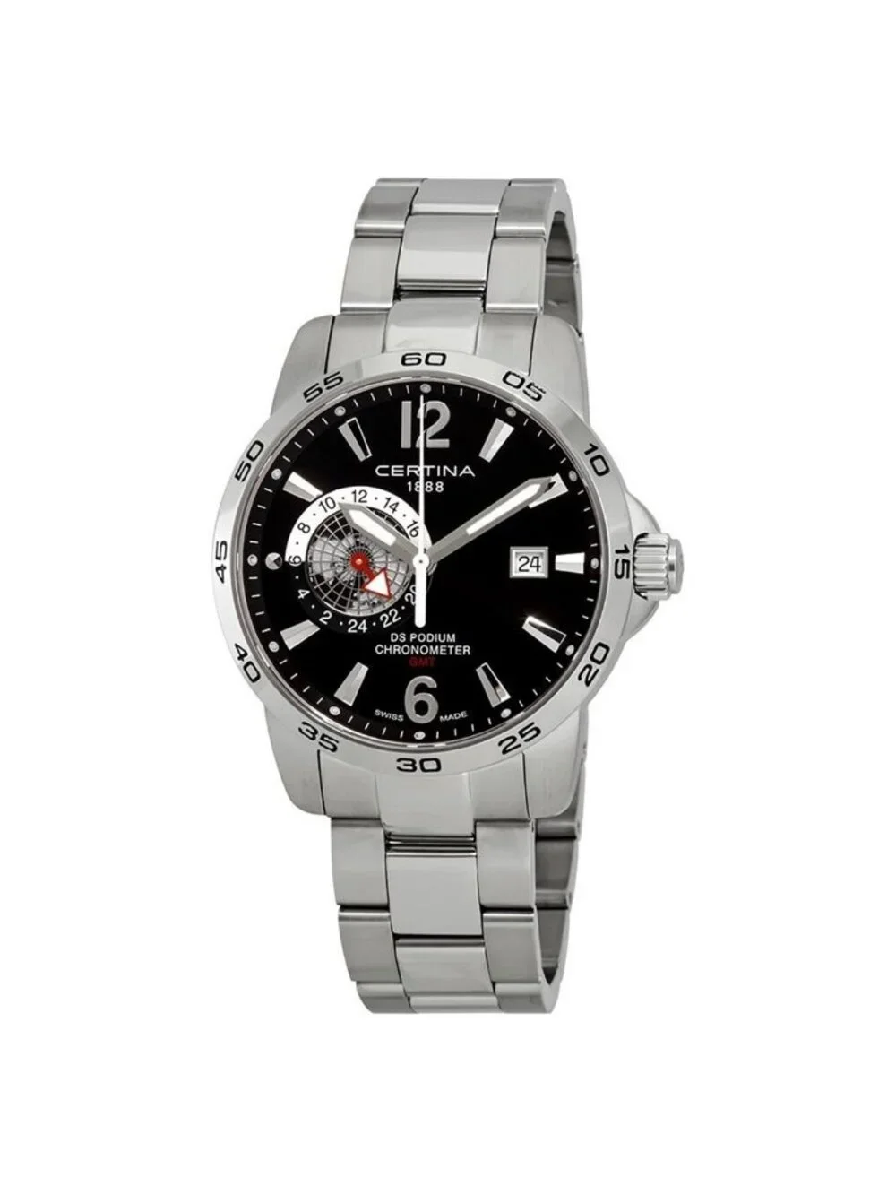 NWT Certina DS Podium GMT Black Dial Men's Watch